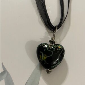 Black Heart Pendant Necklace